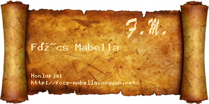 Föcs Mabella névjegykártya